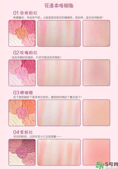 canmake花瓣腮紅色號(hào)對(duì)比圖？canmake五色花瓣腮紅試色