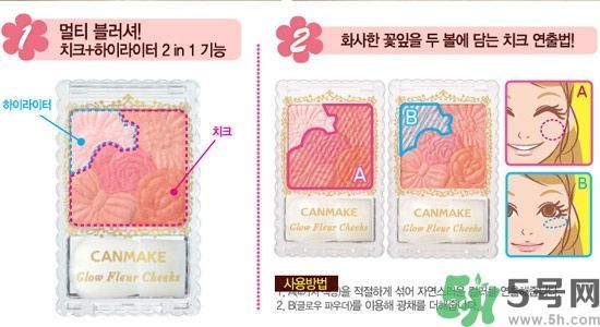 canmake花瓣腮紅色號對比圖？canmake五色花瓣腮紅試色