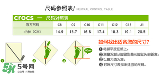 Crocs童鞋尺碼對(duì)照表 Crocs童鞋尺碼如何選擇？