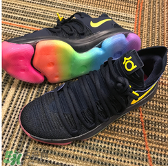 nike kd 10 be true彩虹配色實物怎么樣？杜蘭特10彩虹底照片曝光