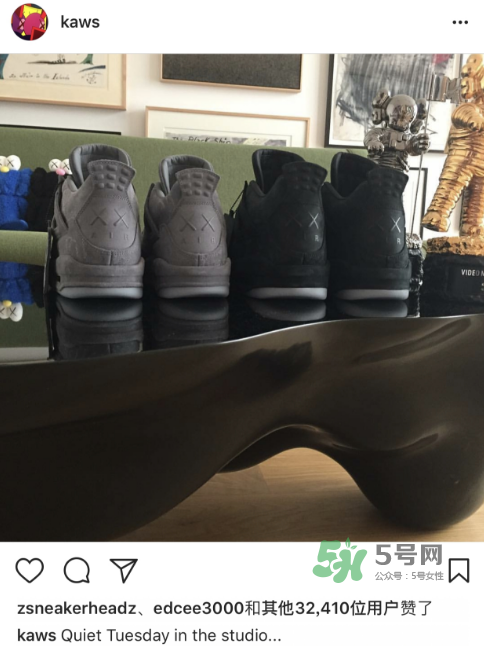 kaws與air jordan 4聯(lián)名黑色版本多少錢(qián)？aj4純黑限定發(fā)售價(jià)格