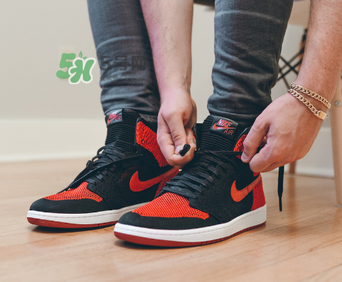 air jordan 1 flyknit banned上腳怎么樣？aj1編織款毛線鞋上腳效果