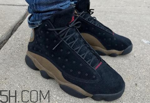 air jordan 13 olive麂皮橄欖配色上腳效果怎么樣？