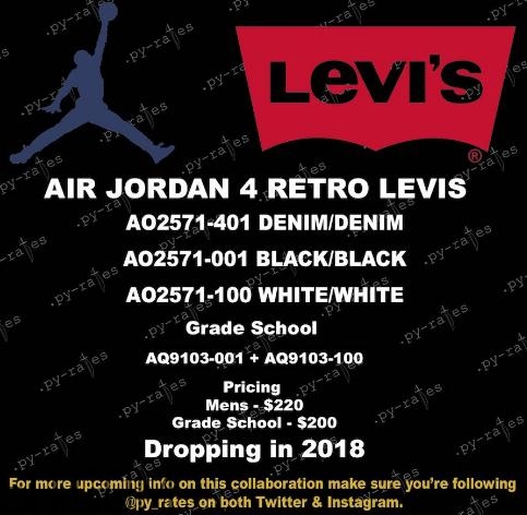 levis與air jordan 4聯(lián)名系列有哪幾款？