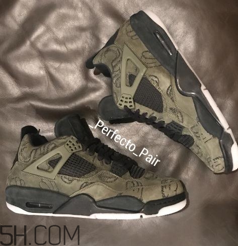kaws與air jordan 4聯(lián)名橄欖綠版本實(shí)物什么樣？