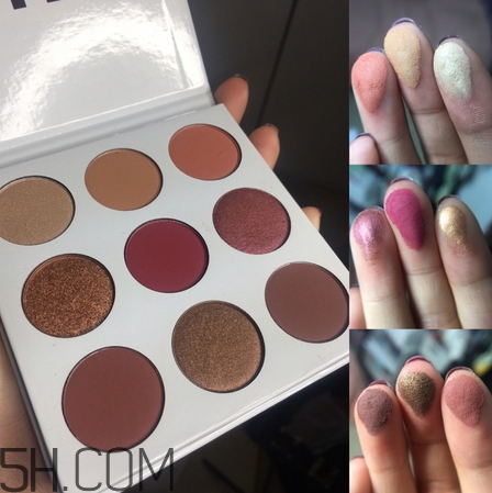kylie the burgundy9色眼影盤色號_試色圖