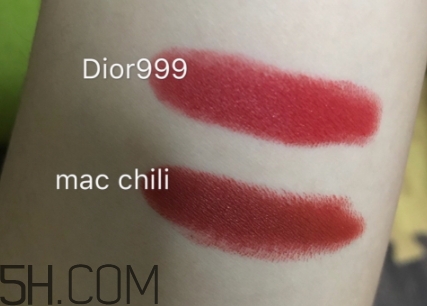 mac小辣椒和迪奧999一樣嗎？mac chili和dior999試色對比