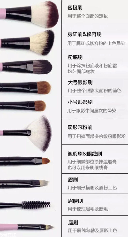 化妝刷有哪些分類和用法？化妝刷的詳細用法