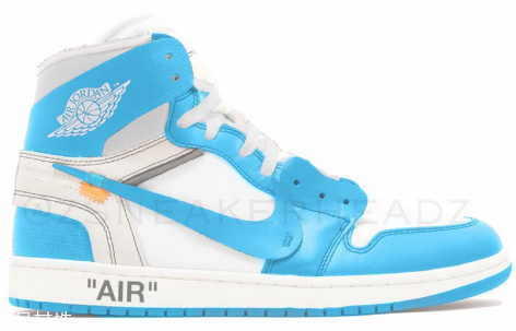 off white聯名air jordan 1北卡藍配色發(fā)售時間_多少錢？