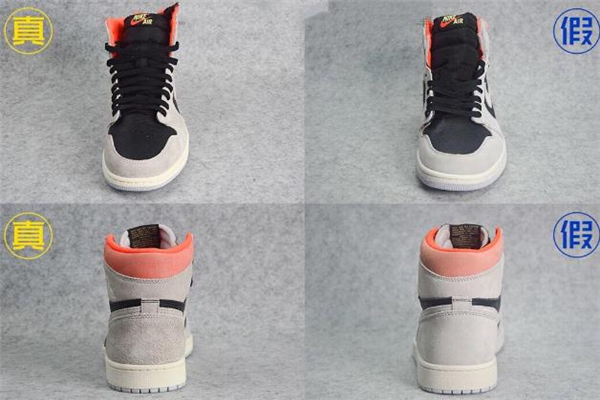 aj1灰麂皮字幕標(biāo)語真假 aj1灰麂皮真假對(duì)比